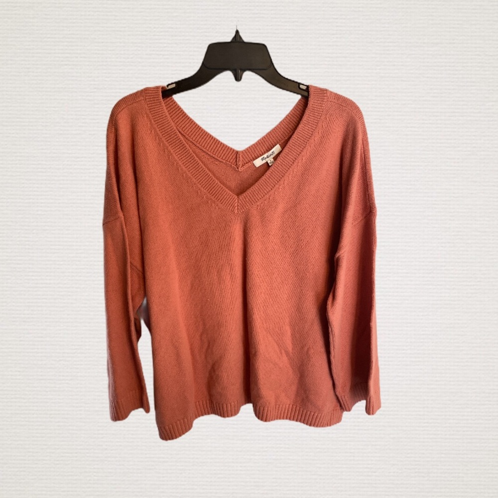 Madewell Double-V Pullover Rosewood Pink